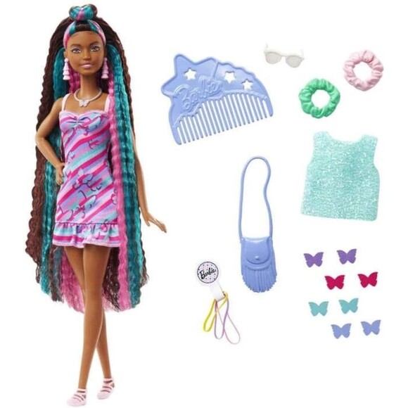 Barbie Totally Hair Doll, Butterfly-Themed with 8.5-inch Fantasy Hair, NEW - Picture 7 of 12